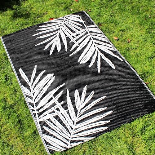 Dreams & Drapes Tahiti Outdoor-Teppich, 100% Polypropylen, Schwarz, 120 x 170 cm von Dreams & Drapes