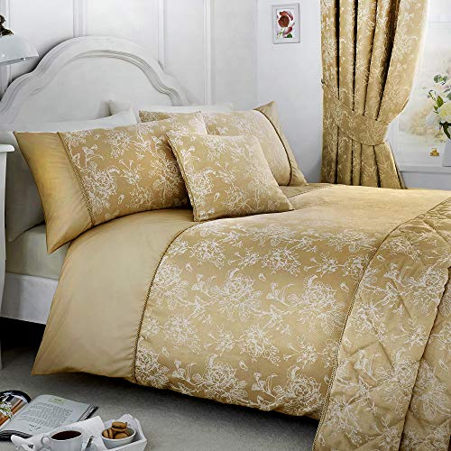 Serene – Jasmin – Pflegeleichtes Bettbezug-Set | Einzelbettgröße | Champagner-Gold Bettwäsche von DREAMS AND DRAPES