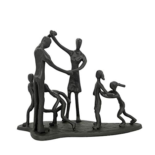 DreamsEden Familie von 6 Figuren, Familienskulptur Wohnkultur-Akzent, Geschenke für Familien, Gusseiserne Familienstatue für Jahrestag, Geburtstag, Weihnachten von DreamsEden