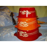 Pyrex Herbsternte Weizen Set Mit 3 Auflaufformen Corning Backformen Ohne Deckel von DreamsFromYesterday