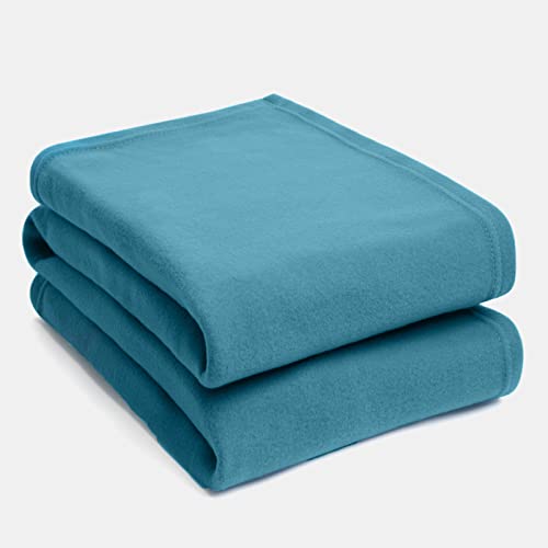 DREAMSCENE Fleece-Überwurf, einfarbig, 150 x 200 cm, Blaugrün, 100% Polyester-Polarfleece, Large, PFTTA111 von DREAMSCENE