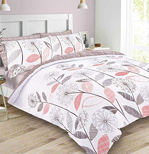 DREAMSCENE Duvet Cover with Pillowcase Bedding Set Allium Tartan Check Grey White - Single von DREAMSCENE