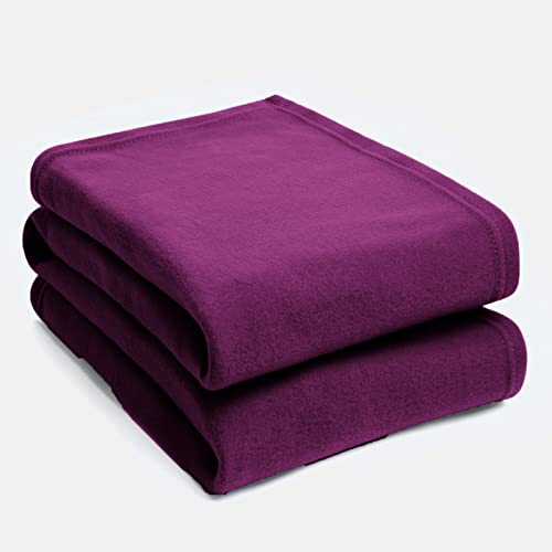 DREAMSCENE Große warme Polar-Fleece-Überwurf, weiche Luxus-Sofa-Decke, einfarbig, traubenfarben, 120 x 150 cm von DREAMSCENE
