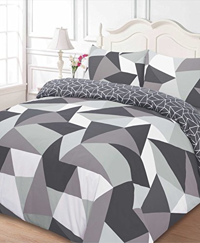 DREAMSCENE Polycotton Bettbezug mit Kissen Fall Betten King�-�Formen Schwarz von DREAMSCENE