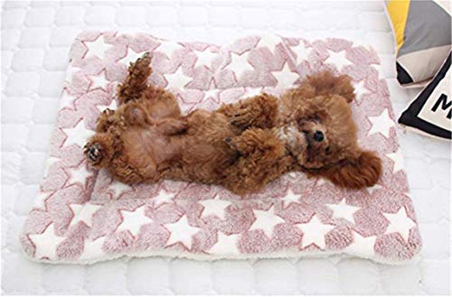 Dreamskull Hundematte Hundekissen Hundedecke Katzendecke Katzenmatte Hundebett Matte Decke Bett Hund Kleine Große Hunde Katzen Haustiere Flauschig und Weich Waschbar Plüsch Kuschelig (51*34cm, Rosa) von Dreamskull