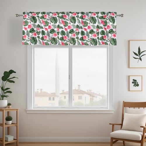 Dreamskull Scheibengardine Landhaus Bistrogardine Kurzstores Kurzgardine Küchengardine Blickdicht Modern Kurz Küche für Kleine Fenster Fenstergardinen Wohnzimmer mit Blumen Tunnelzug 150 cm Breit von Dreamskull