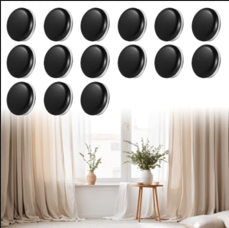 Dreamsolearoy Duschvorhang Gewichte, 15 Paar Tischdeckenbeschwerer, 4 cm Vorhang Beschwerer Outdoor, Duschvorhang Magnet für Dusche Fenster Vorhang Tischdecken(Schwarz Runde) von Dreamsolearoy