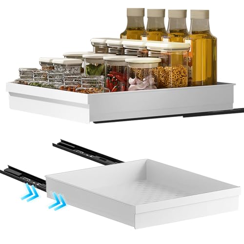 Dreamsolearoy Teleskopschublade 2 Stück - Ausziehbare Schubladen Aufbewahrungsregale 30x42x7cm, Kein Bohren Erforderlich, Erweiterbar für Küche/Speisekammer/Bad, Weiß Dreamsolearoy Teleskopschublade 2 Stück - Ausziehbare Schubladen Aufbewahrungsregale 30x42x7cm, Kein Bohren Erforderlich, Erweiterbar für Küche/Speisekammer/Bad, Weiß von Dreamsolearoy