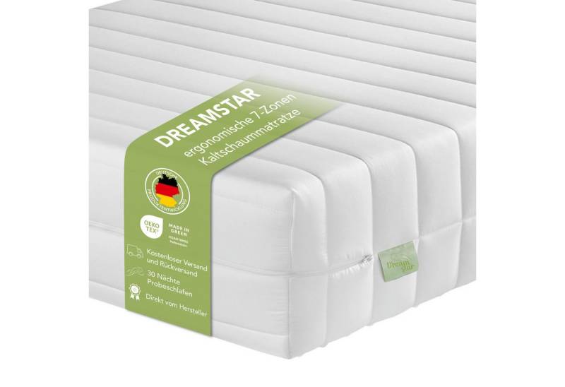 Kaltschaummatratze Easy Flex, Wendematratze mit zwei unterschiedlich festen Liegeseiten, Dreamstar, 90x200 cm, 140x200 cm und weitere Größen von Dreamstar