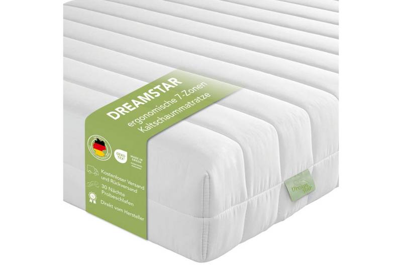 Kaltschaummatratze Easy Flex, Wendematratze mit zwei unterschiedlich festen Liegeseiten, Dreamstar, 90x200 cm, 140x200 cm und weitere Größen von Dreamstar