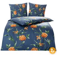 Dreamtex Mikrofaser-Jersey-Flanell-Bettwäsche, Flowers - 2er-Set von Dreamtex