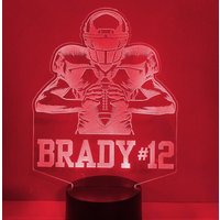 Football Quarterback Super Star Night Light, Personalisierte 16 Farben, Fernbedienung Und Kostenloser Versand von Dreamyledlights