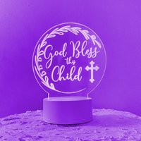 God Bless This Child Led Cake Topper Oder Nachtlicht, 16 Farben Mit Fernbedienung Und Kostenlosem Versand von Dreamyledlights