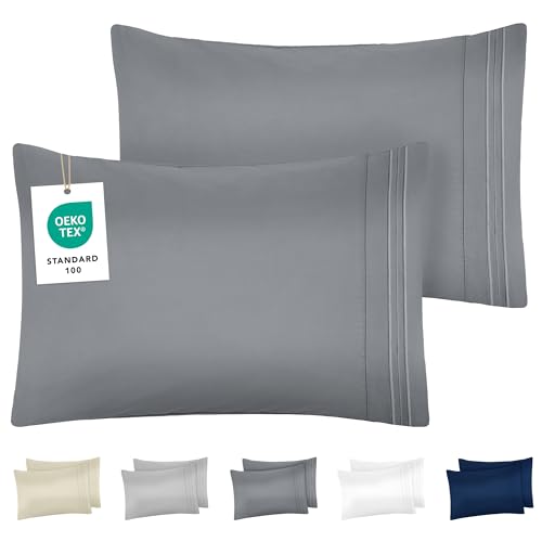 DREAMZIE Kissenbezug 40x60 Anthrazit 2er Set Premium Mikrofaser mit Stickmuster Oeko-TEX Zertifiziert - Kopfkissenbezug 40x60 Weich DREAMZIE Kissenbezug 40x60 Anthrazit 2er Set Premium Mikrofaser mit Stickmuster Oeko-TEX Zertifiziert - Kopfkissenbezug 40x60 Weich von Dreamzie