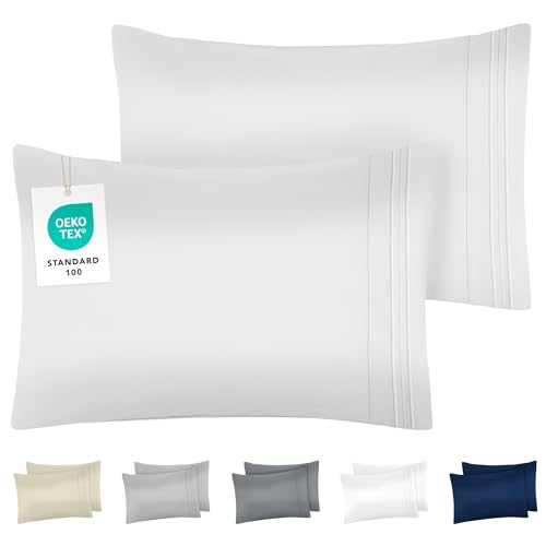 DREAMZIE Kissenbezug 50 x 70 Weiß 2er Set Premium Mikrofaser mit Stickmuster Oeko-TEX Zertifiziert - Kopfkissenbezug 50 x 70 Weich DREAMZIE Kissenbezug 50 x 70 Weiß 2er Set Premium Mikrofaser mit Stickmuster Oeko-TEX Zertifiziert - Kopfkissenbezug 50 x 70 Weich von Dreamzie