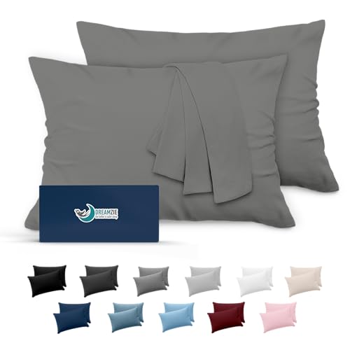 Kissenbezug 50x70 Anthrazit 2er Set Mikrofaser Oeko-TEX Zertifiziert Dreamzie - Kopfkissenbezug 50x70 Weich von Dreamzie