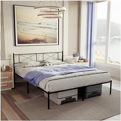 Dreamzie Bett 140x200 mit Lattenrost - Bettgestell 140x200 mit Füßen - Metallbett mit Kopfteil - 35 cm hoch - Einfache Monate und viel Stauraum Dreamzie Bett 140x200 mit Lattenrost - Bettgestell 140x200 mit Füßen - Metallbett mit Kopfteil - 35 cm hoch - Einfache Monate und viel Stauraum von Dreamzie