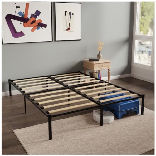 Dreamzie Bett 180x200 cm aus Metall mit Lattenrost - Bettrahmen mit Holzlatten - Bettgestell 180x200 Höhe 41cm - Schwarz Dreamzie Bett 180x200 cm aus Metall mit Lattenrost - Bettrahmen mit Holzlatten - Bettgestell 180x200 Höhe 41cm - Schwarz von Dreamzie
