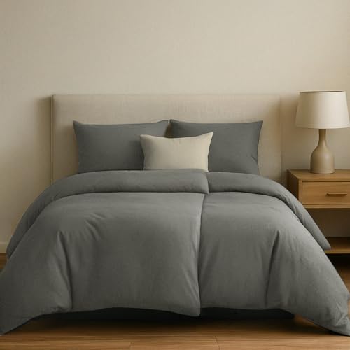 Dreamzie Bettwäsche 135x200 Baumwolle 4teilig - Dunkelgrau - 2X Bettbezug 135x200 und 2X Kissenbezug 80x80 cm - Oeko-Tex Zertifiziert - Bettwäsche 135x200 4teilig Dreamzie Bettwäsche 135x200 Baumwolle 4teilig - Dunkelgrau - 2X Bettbezug 135x200 und 2X Kissenbezug 80x80 cm - Oeko-Tex Zertifiziert - Bettwäsche 135x200 4teilig von Dreamzie