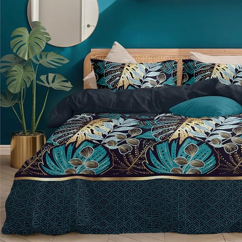 Dreamzie Bettwäsche Set 135x200 cm mit 1 Kissenbezug 80x80 cm – Dschungel-Muster – Bettwäsche für Einzelbett aus 100% Mikrofaser – Oeko-Tex Zertifiziert – Ohne Schadstoffe von Dreamzie