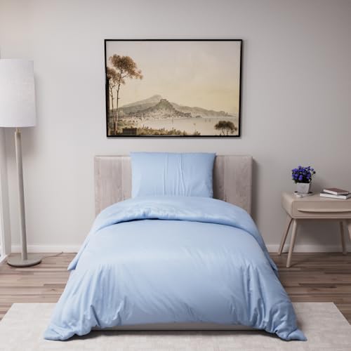 Dreamzie - Bettwäsche Set 140x200 cm mit 1 Kissenbezügen 65x65 cm Blau - Bettbezug 140x200 Einzelbett aus 100% Mikrofaser - Zertifiziert ohne Chemikalien (Oeko TEX) von Dreamzie