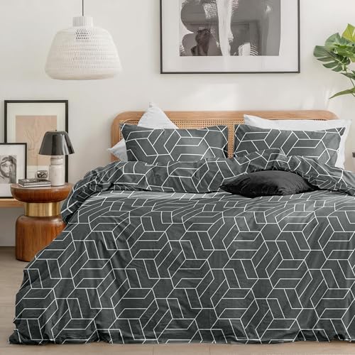 Dreamzie Bettwäsche Set 140x200 cm mit 1 Kissenbezug 65x65 cm – Geometrisch-Muster – Bettwäsche für Einzelbett aus 100% Mikrofaser – Oeko-Tex Zertifiziert – Ohne Schadstoffe von Dreamzie