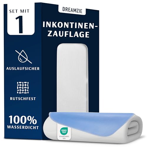 Dreamzie Inkontinenzunterlage Waschbar 50 x 70 cm - Matratzenschoner Saugfähig und Wasserdicht - Inkontinenz Bettunterlage Dreamzie Inkontinenzunterlage Waschbar 50 x 70 cm - Matratzenschoner Saugfähig und Wasserdicht - Inkontinenz Bettunterlage von Dreamzie