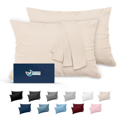 Dreamzie Kissenbezug 50x70 Beige 2er Set Mikrofaser Oeko-TEX Zertifiziert Kopfkissenbezug 50x70 Weich von Dreamzie
