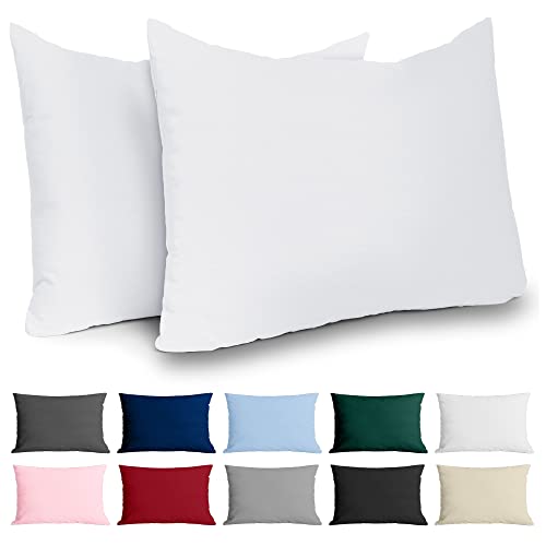 Kissenbezug 50x70 Renforcé Baumwolle (2er-Set) - Weiss - Dicht gewebt mit 57 Fäden/cm² - Kissenbezug 70x50 cm - Oeko Tex Zertifiziert - Dreamzie von Dreamzie