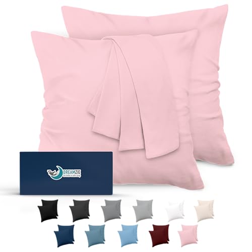 Dreamzie Kissenbezug 60x60 Rosa 2er Set Mikrofaser Oeko-TEX Zertifiziert Kopfkissenbezug 60x60 Weich von Dreamzie