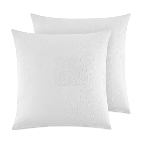 Dreamzie Kissenbezug 80x80 cm 2er Set - 100% Gewaschene Baumwolle, Weiß, Kissenbezüge Oeko-TEX Zertifiziert, Leinenoptik und Atmungsaktiv Kissenhülle, Kopfkissenbezug mit Reißverschluss Dreamzie Kissenbezug 80x80 cm 2er Set - 100% Gewaschene Baumwolle, Weiß, Kissenbezüge Oeko-TEX Zertifiziert, Leinenoptik und Atmungsaktiv Kissenhülle, Kopfkissenbezug mit Reißverschluss von Dreamzie