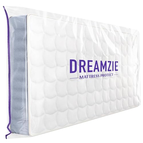 Dreamzie - Schutzhülle aus Kunststoff für Matratzen - Für Umzug, Lagerung & Transport - Aufbewahrungstasche für Matratzen - Robuste Matratzenhülle mit Reißverschluss - Matratzenhülle 120x200 cm von Dreamzie