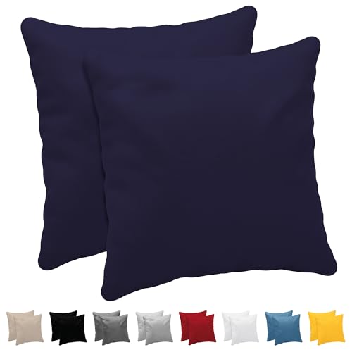 Dreamzie Kissenbezug 60 x 60 cm (2er Pack)- 100% Jersey Baumwolle 150 g/qm Kissenbezüge -Dunkelblau - Für Kissen 60 x 60 cm - Kissenhülle - Kissenbezug - Resistent und Hypoallergen von Dreamzie