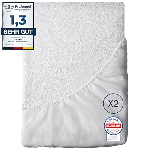 Matratzenschoner 180x200 Wasserdicht (2er-Set) Dreamzie - Oeko-TEX und Made in EU - Atmungsaktive Anti-Allergie und Anti Milben - wasserdichte Matratzenauflage von Dreamzie