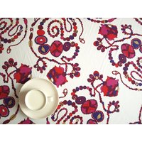 Tischdecke Weiß Abstrakte Perlen Rosa Rot Schmuck 37"x37" Oder Auf Bestellung in Ihrer Größe Gefertigt, Servietten, Tischläufer, Vorhänge von Dreamzzzzz