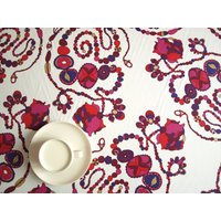 Tischdecke Weiß Abstrakte Perlen Rosa Rot Schmuck 37"x37" Oder Auf Bestellung in Ihrer Größe Gefertigt, Servietten, Tischläufer, Vorhänge von Dreamzzzzz