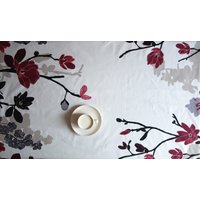 Tischdecke Weiß Grau Beige Schwarz Burgunderrot Blumenblumentischdekoration Tischläufer Servietten Vorhänge Kissen Geschirrtuch Tolles Geschenk von Dreamzzzzz