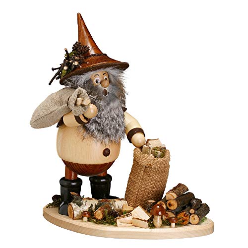 Drechselwerkstatt Uhlig DWU | Räucherfigur Räuchermann Räuchermännchen | Weihnachtsdekoration Handwerkskunst aus dem Erzgebirge | 26 cm | Astsammler von Drechselwerkstatt Uhlig