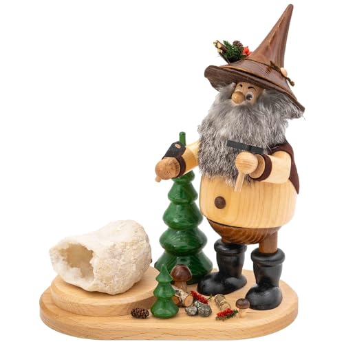 Drechselwerkstatt Uhlig DWU | Räuchermännchen Räuchermann aus dem Erzgebirge | Weihnachten Weihnachtsdeko Handwerkskunst | Erzwichtel 26 cm | Hauer von Drechselwerkstatt Uhlig