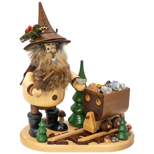 Drechselwerkstatt Uhlig DWU | Räuchermännchen Räuchermann aus dem Erzgebirge | Weihnachten Weihnachtsdeko Handwerkskunst | Erzwichtel 26 cm | Huntsläufer von Drechselwerkstatt Uhlig