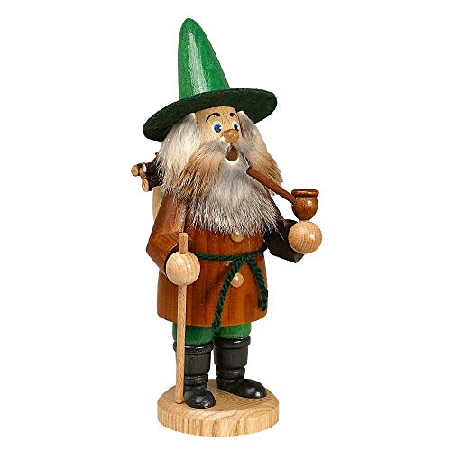 Drechselwerkstatt Uhlig Räuchermännchen Wichtel Holzsammler, braun - 22cm - Original Erzgebirge Räuchermann von Drechselwerkstatt Uhlig