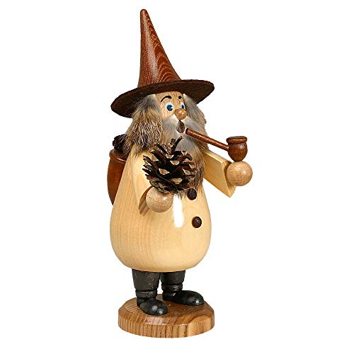 Drechselwerkstatt Uhlig Räuchermännchen Wurzelzwerg Zapfenmann Natur - 19 cm - Original Erzgebirge Räuchermann von Drechselwerkstatt Uhlig