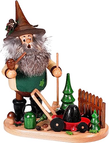 Drechselwerkstatt Uhlig Räuchermann Waldwichtel Gärtner - inkl. Original Crottendorfer Räucherkerzen - Natur von Drechselwerkstatt Uhlig