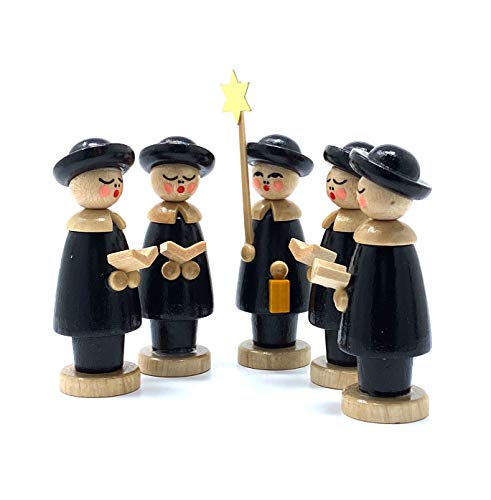 Drechslerei Friedbert Uhlig, Miniatur, Kurende Nr. 05KS, schwarz gebeizt, 5 Figuren, 5 cm hoch, aus regionalem Holz gedrechselt, echte Handarbeit aus dem Erzgebirge, Weihnachten, Holzkunst, Echtholz Drechslerei Friedbert Uhlig, Miniatur, Kurende Nr. 05KS, schwarz gebeizt, 5 Figuren, 5 cm hoch, aus regionalem Holz gedrechselt, echte Handarbeit aus dem Erzgebirge, Weihnachten, Holzkunst, Echtholz von Drechslerei Friedbert Uhlig, Inh. Jörg Uhlig