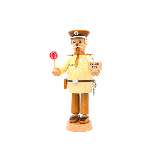 Drechslerei Friedbert Uhlig, Räuchermännchen Nr. 079/n, Polizist, Natur, 25 cm hoch, aus regionalem Holz gedrechselt, echte Handarbeit aus dem Erzgebirge, Weihnachten, Echtholz Drechslerei Friedbert Uhlig, Räuchermännchen Nr. 079/n, Polizist, Natur, 25 cm hoch, aus regionalem Holz gedrechselt, echte Handarbeit aus dem Erzgebirge, Weihnachten, Echtholz von Drechslerei Friedbert Uhlig, Inh. Jörg Uhlig