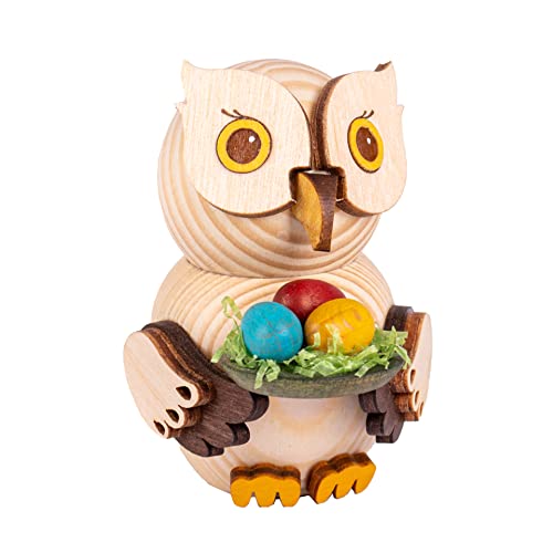 Kuhnert - Dekoration/Holzfigur - Mini Eule mit Ostereiern - ca. 7cm - Made in Germany von Kuhnert