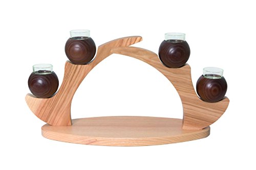 Kuhnert Drechslerei Tischleuchter/Teelichthalter für 4 Kerzen - Braun - Maße: 47x17x23 cm - Made in Germany von Drechslerei Kuhnert GmbH