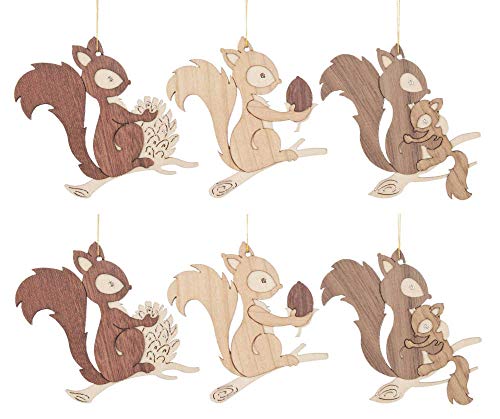 Drechslerei Kuhnert Christbaumschmuck Eichh?rnchen - 6er-Set - 7 cm von Drechslerei Kuhnert