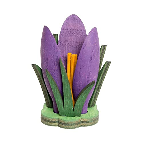 Drechslerei Kuhnert - Osterschmuck / Frühlingsdekoration - Stupsi Hase Zubehör: Krokus lila - ca. 5 cm - aus Holz - Made in Germany von Drechslerei Kuhnert