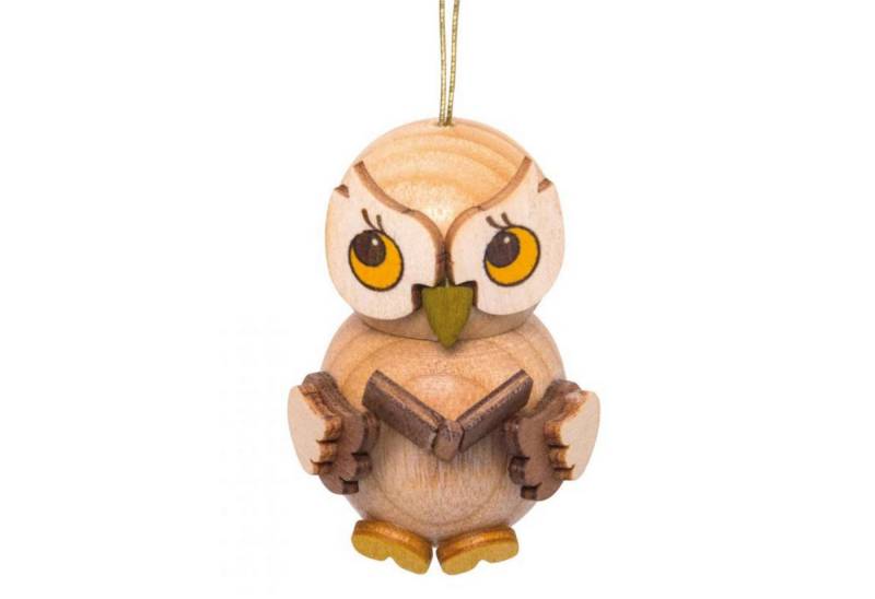 Drechslerei Kuhnert Räuchermännchen Eulenkind mit Buch - 4 cm - Echt Erzgebirge von Drechslerei Kuhnert